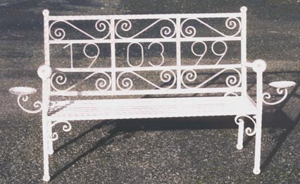 custom made personalised iron benches