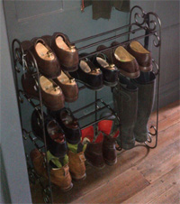 Custom made wrought iron shoe rack